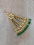 Ishhaara Green Kundan Gold Chain Jummer