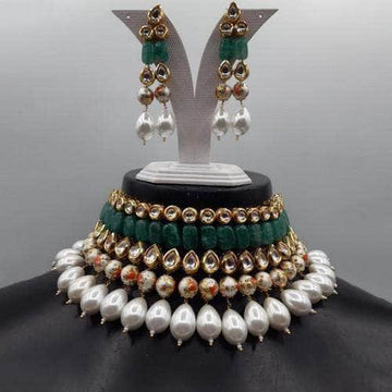 Ishhaara Kundan Multi Pearl Choker Necklace Set