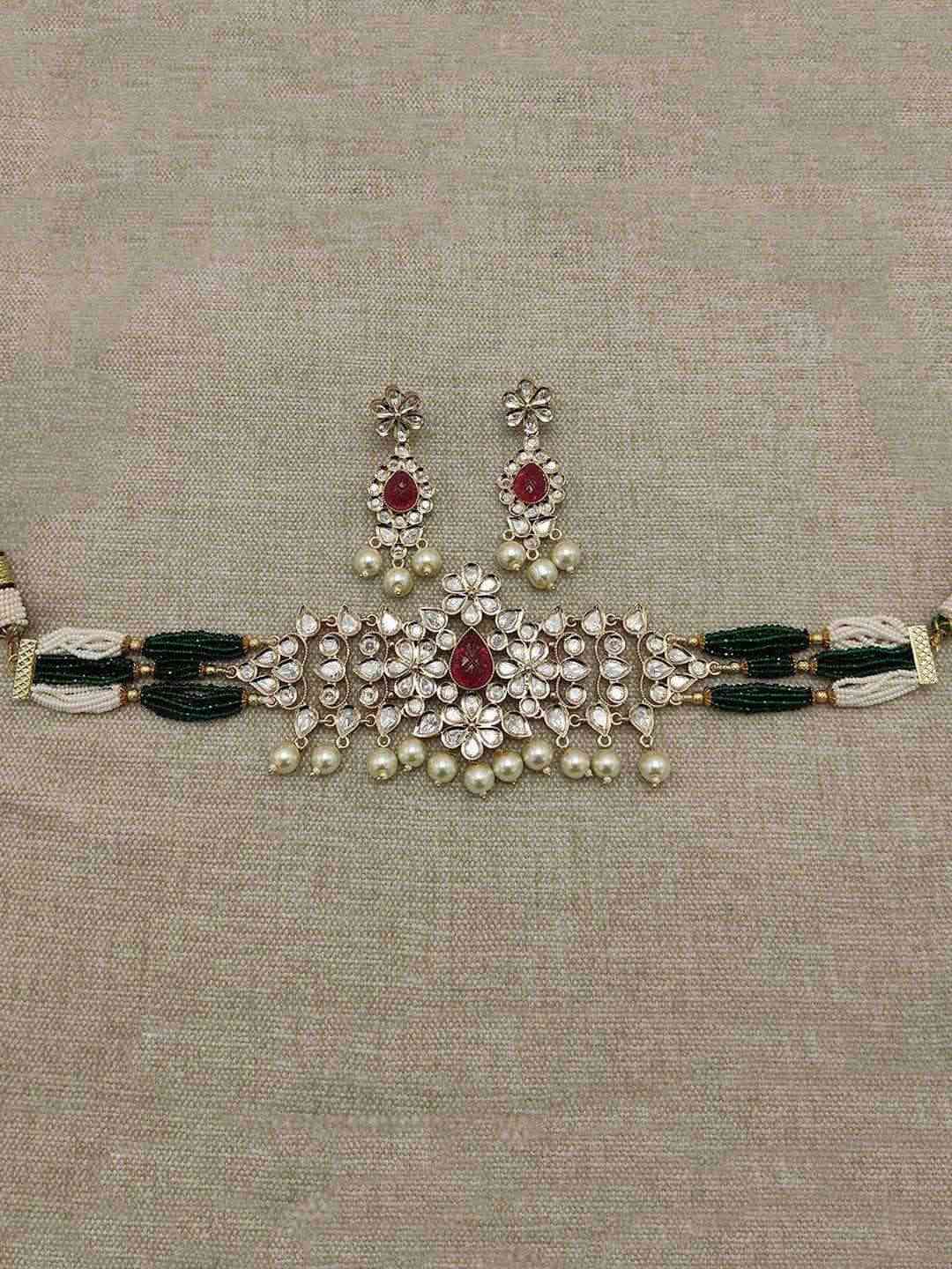 Ishhaara Kundan Stone And Pearl Necklace