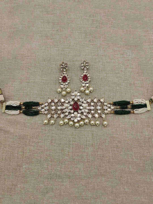 Ishhaara Kundan Stone And Pearl Necklace