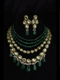 Ishhaara Green Layered Onex Kundan Necklace