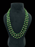 Ishhaara Green Layered Pearl Beaded Long Necklace