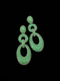 Ishhaara Green Link Drop Earrings