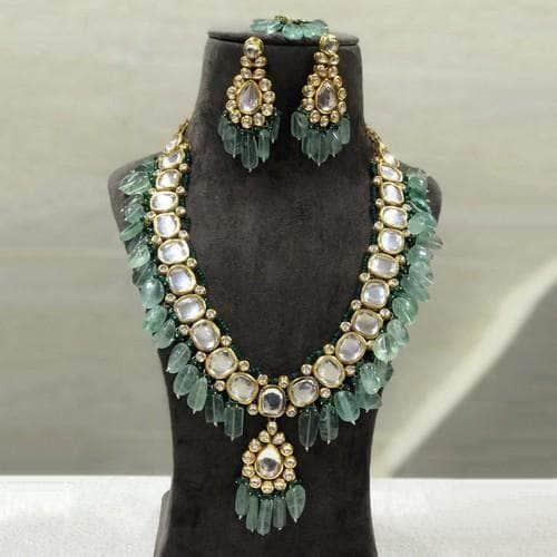 Ishhaara Long Big Kundan Necklace Set