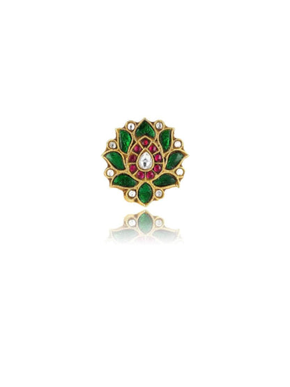 Ishhaara Green Lotus Ring