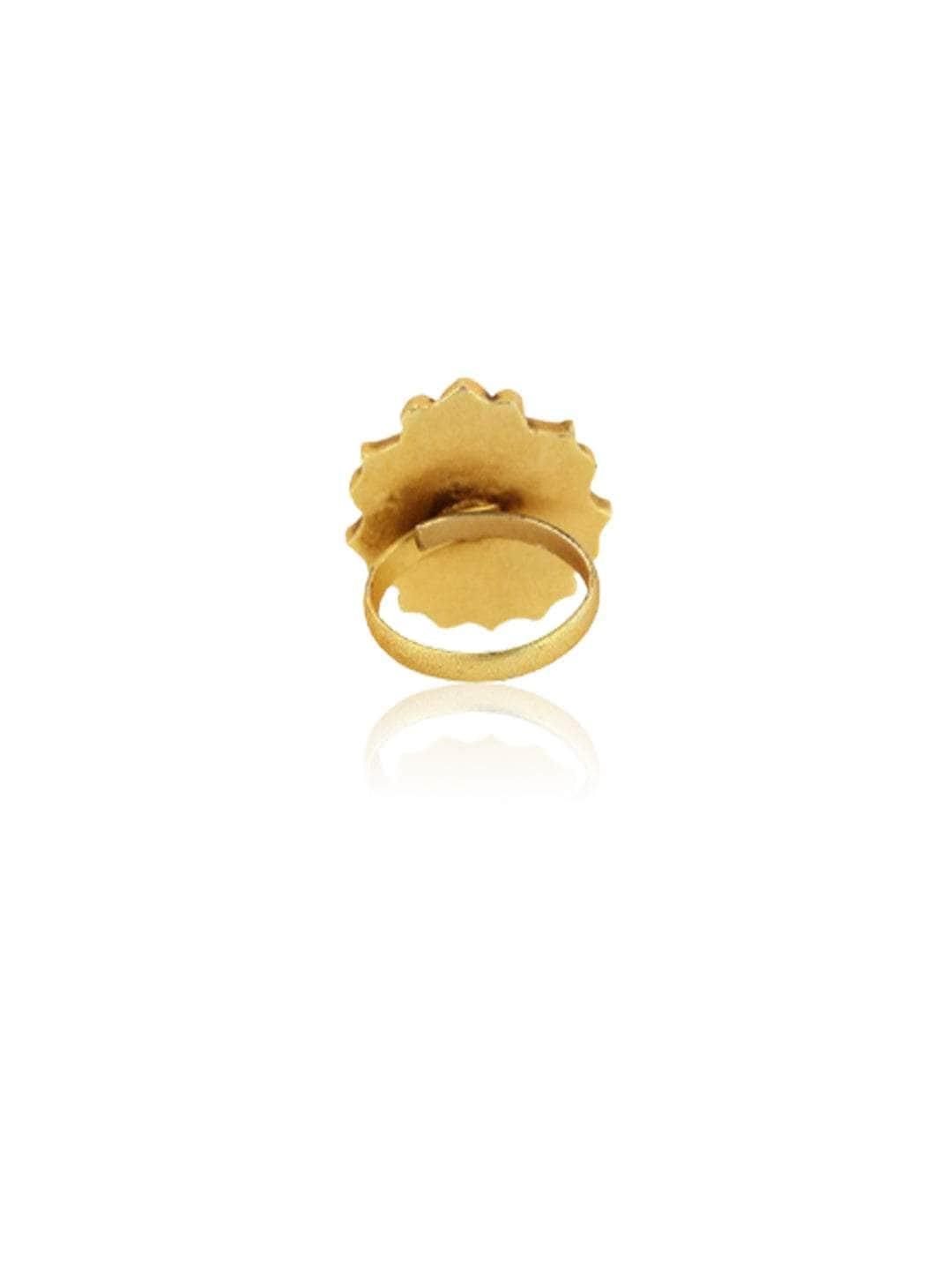 Ishhaara Green Lotus Ring