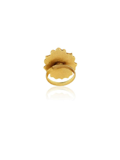 Ishhaara Green Lotus Ring