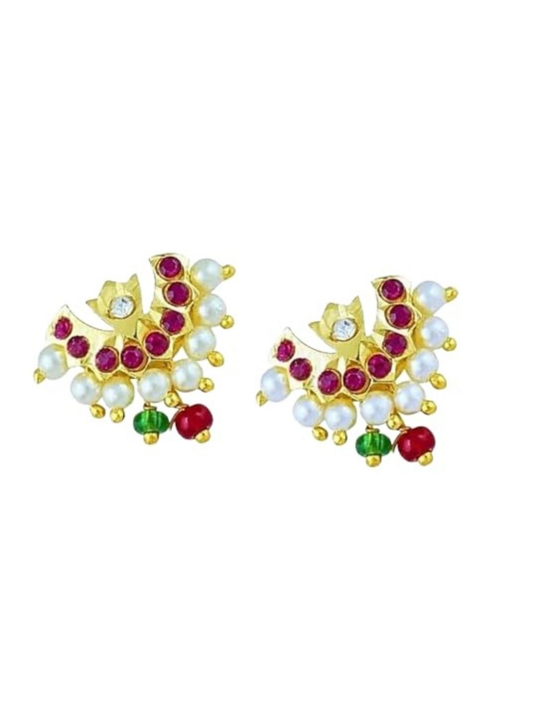 Ishhaara Green Maharashtrian Bugadi Earrings