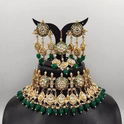 Ishhaara Meena Round Jadau Choker Necklace Set