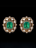 Ishhaara Green Moissanite Polki Earring