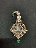 Ishhaara Green Moissanite Polki Kalangi