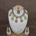 Ishhaara Multi Jadau Drop Split Necklace Earring And Teeka Set