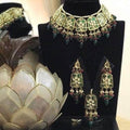 Ishhaara Green Multi Meenakari Pendant Necklace
