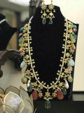 Ishhaara Green Multi Stone Long Necklace