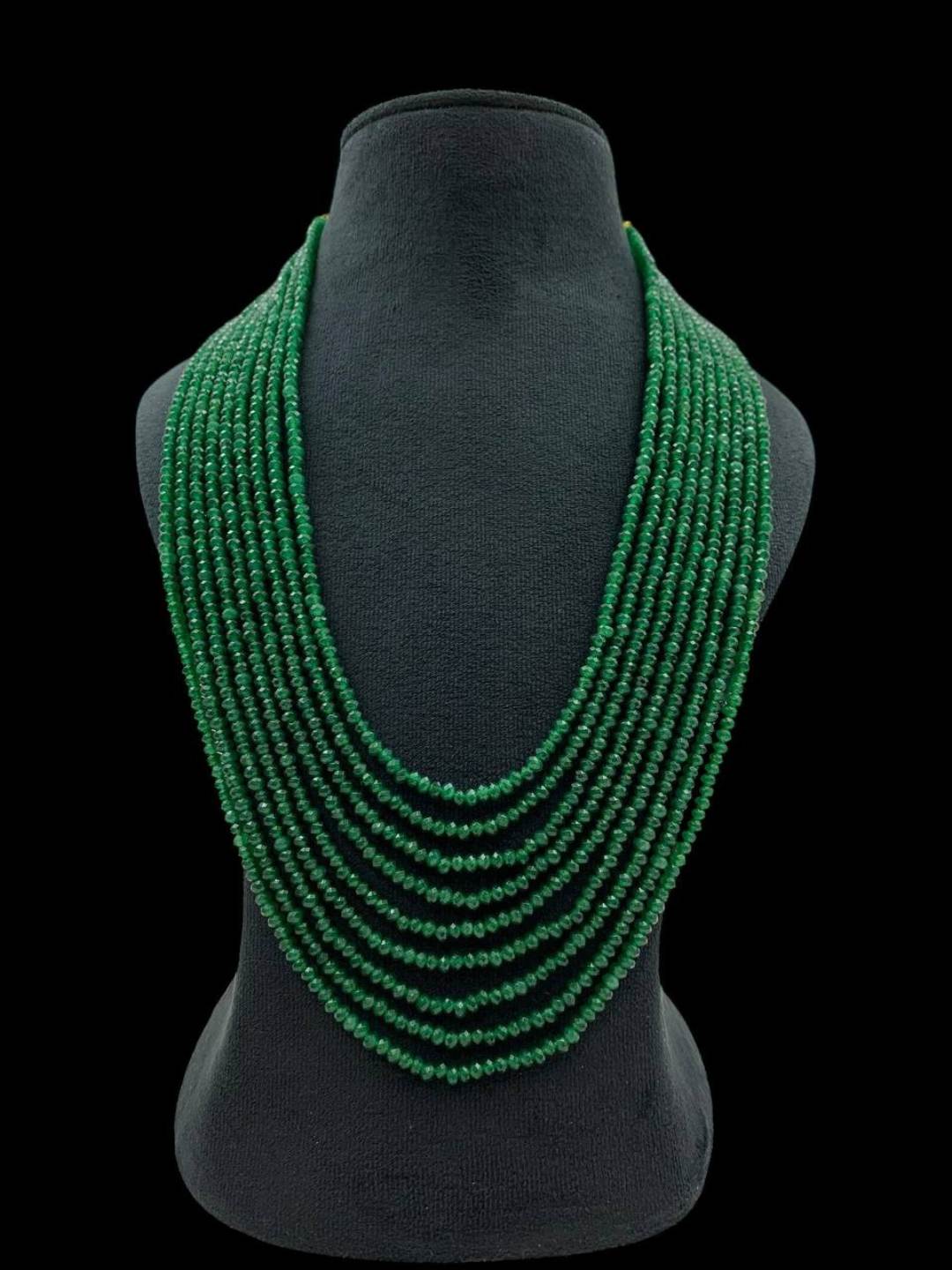 Ishhaara Green Multilayered Beads Necklace