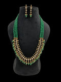 Ishhaara Green Multilayered Kundan And Green Stone Groom Necklace