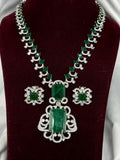 Ishhaara Green Nita Ambani Inspired Doublet Emerald Long Necklace