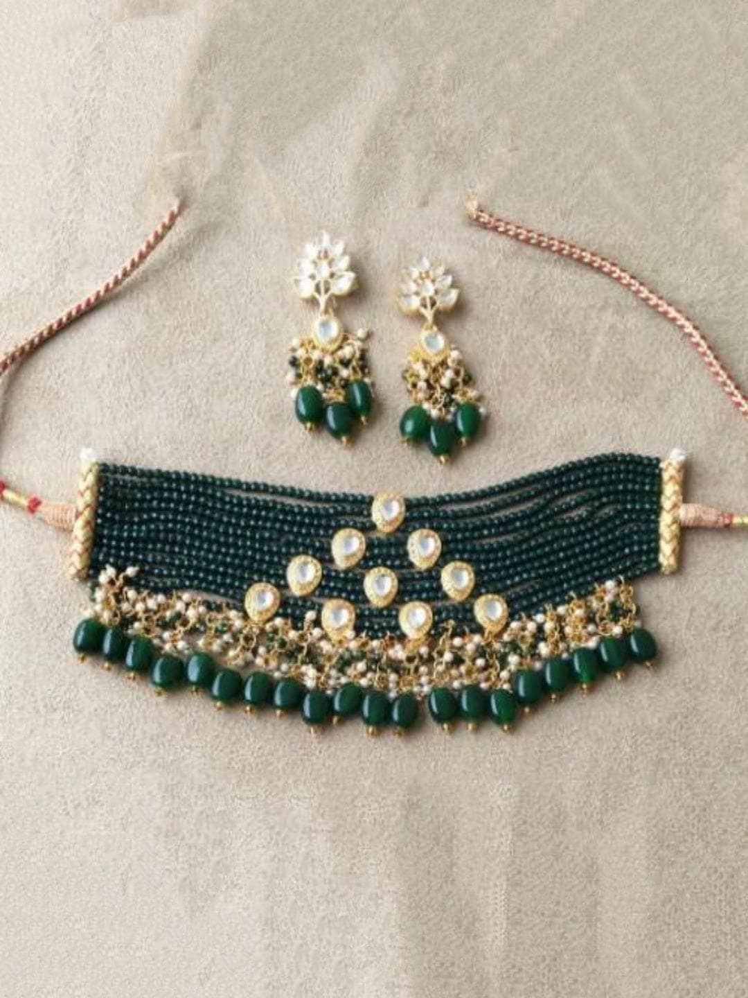 Ishhaara Onex Pyramid Choker And Earring Set