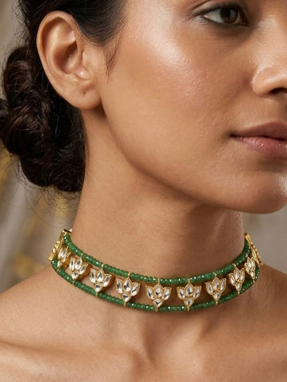 Ishhaara Green Onyx Choker Necklace