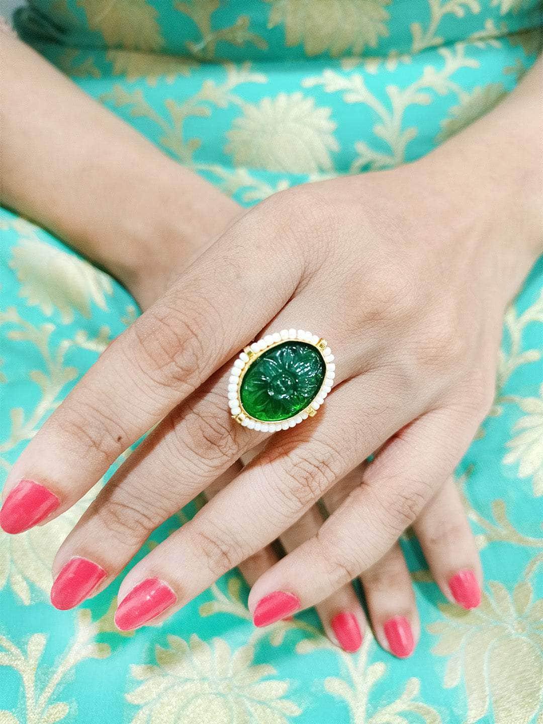 Ishhaara Green Onyx Stone Ring