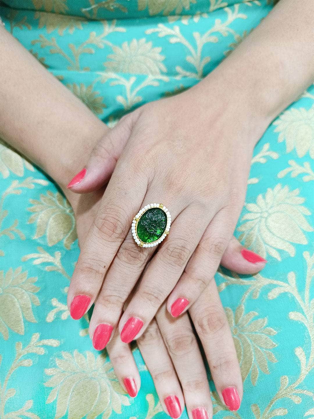 Ishhaara Green Onyx Stone Ring