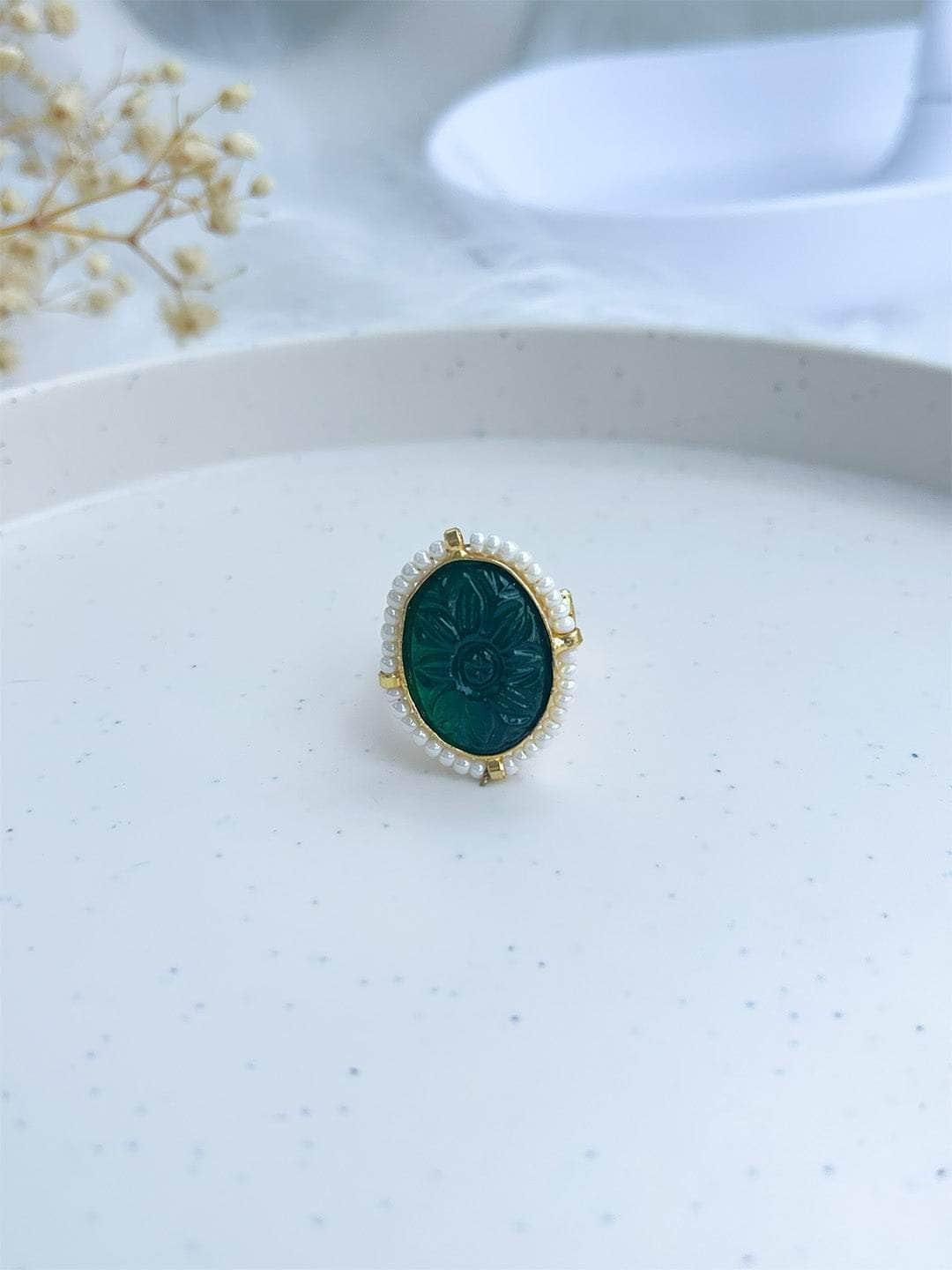 Ishhaara Green Onyx Stone Ring