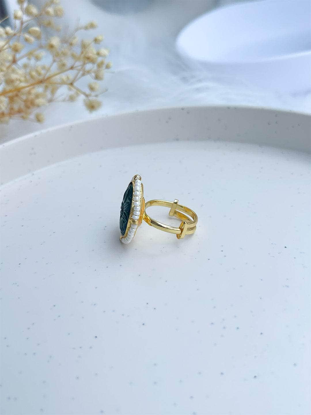 Ishhaara Green Onyx Stone Ring