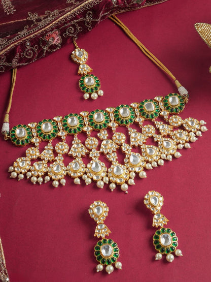 Ishhaara Green Pachi Kundan Bridal Choker