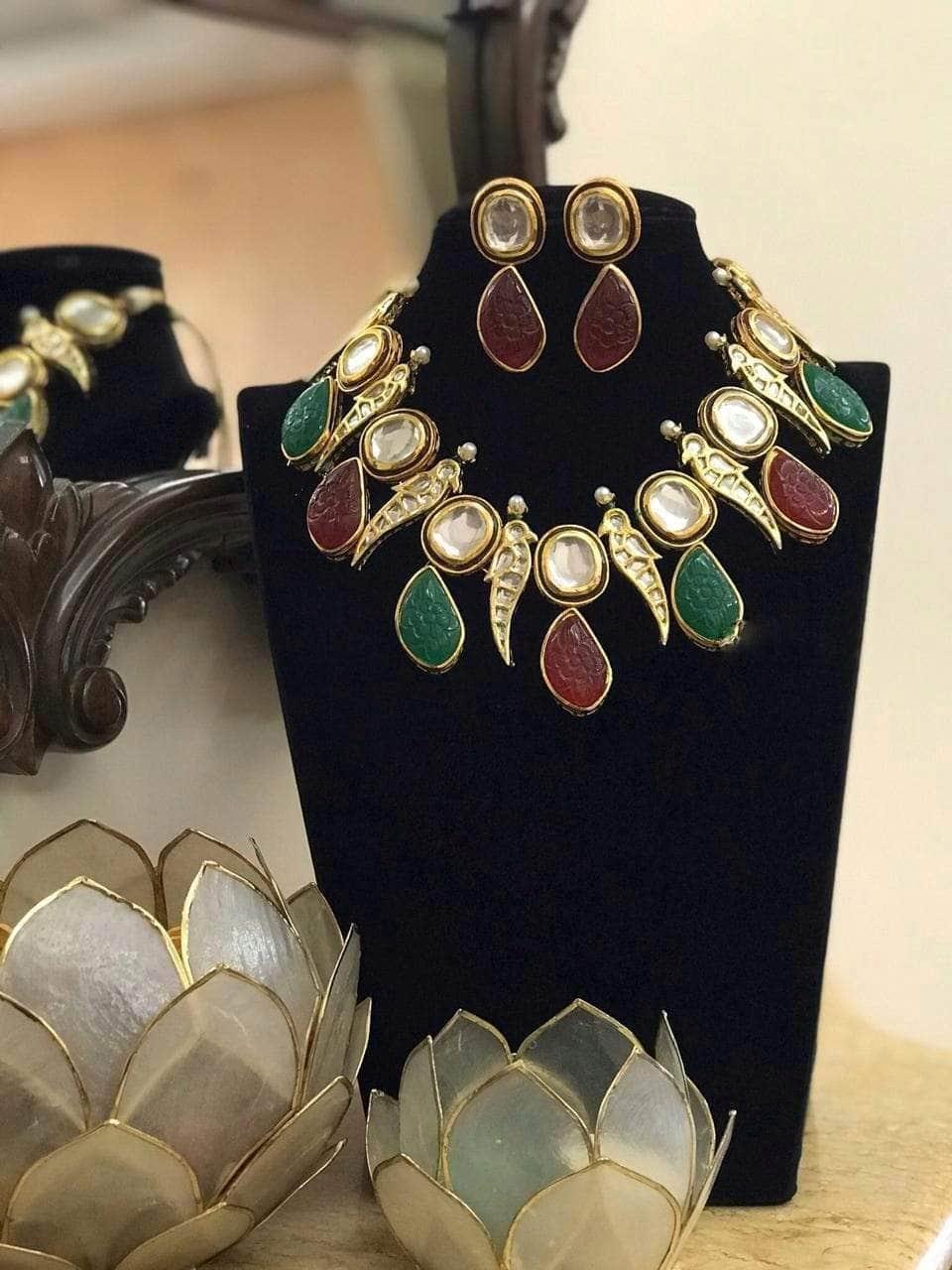 Ishhaara Parrot Motif Kundan Necklace