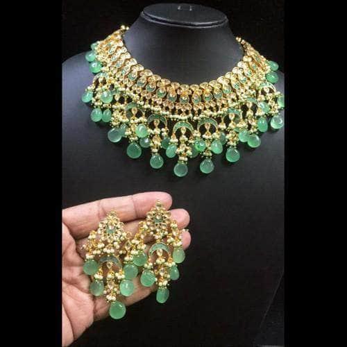 Ishhaara Green Patchi Kundan Choker Set