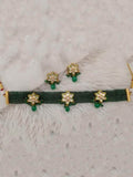 Ishhaara Green Patwa Star Necklace Set