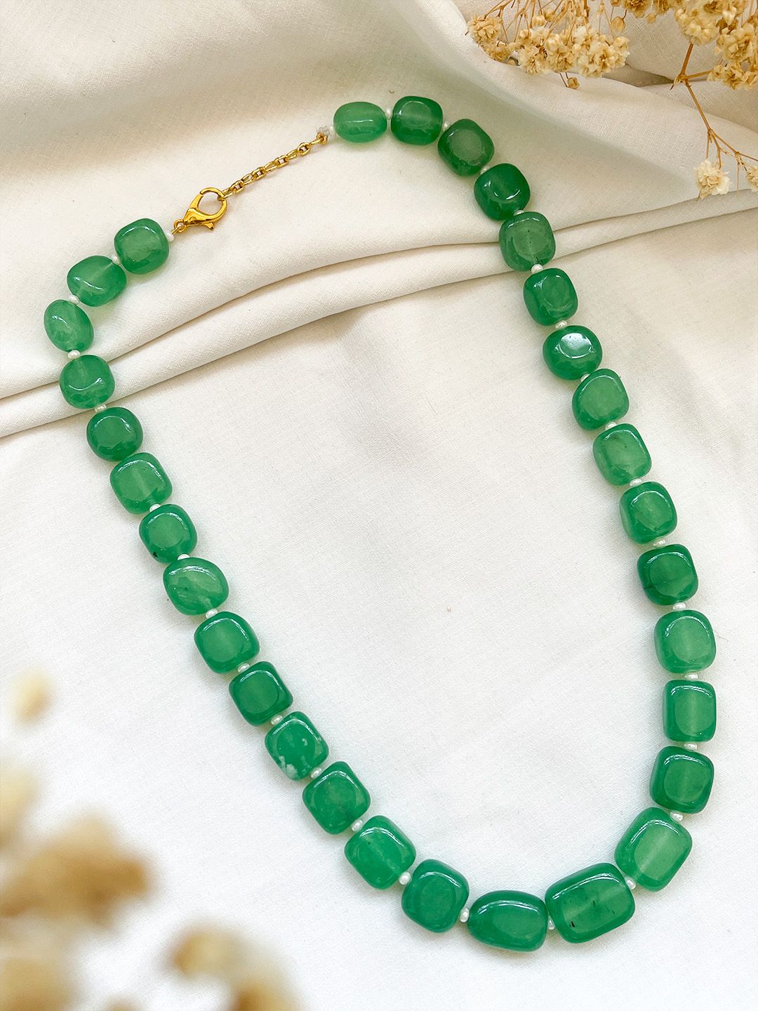 Ishhaara Green Pearl Beaded Contemprorary Necklace