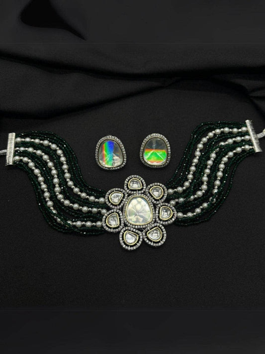 Ishhaara Pearl Beaded Kundan Choker Set