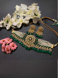 Ishhaara Green Pearl Drop Pachi Kundan Choker