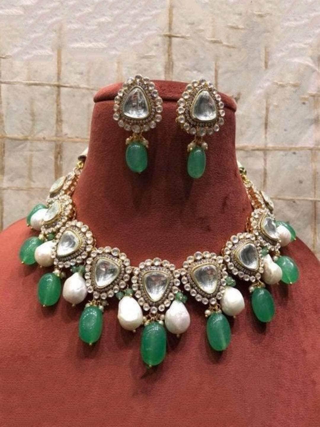 Ishhaara Polki Kundan Set Natural Stone