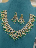 Ishhaara Green Premium Apsara Pearl Bridal Short Neckpiece