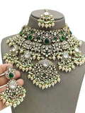 Ishhaara Green Premium Victorian Layered Bridal Choker Necklace
