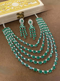 Ishhaara Green Radiant And Sparkle American Diamond Necklace
