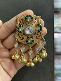 Ishhaara Green Rajputana Chandbali Groom Brooch