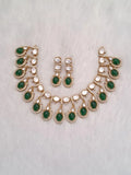 Ishhaara Green Rajwadi Crystal And Austrian Stone Necklace Set