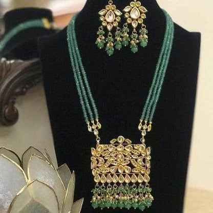 Ishhaara Rectangular Kundan Pendant Necklace