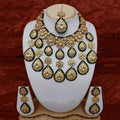 Ishhaara Green Round Chakra Tassel Drop Necklace Earring And Teeka Set