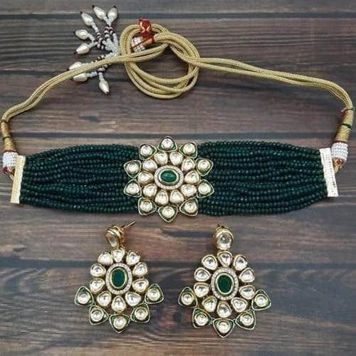 Ishhaara Round Meena Pendant Choker Set