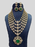 Ishhaara Green Royal Designer Ethnic Layered Necklace