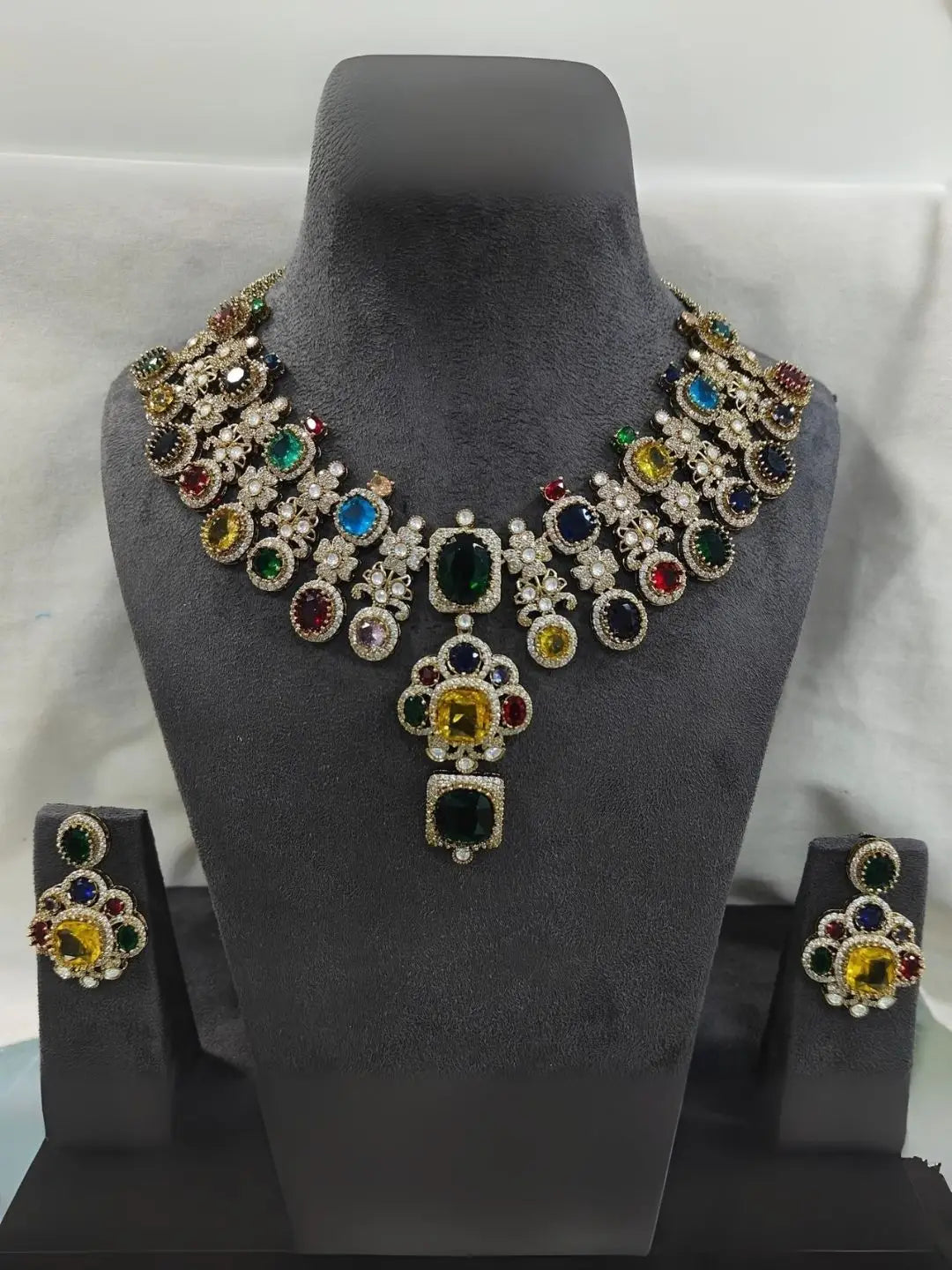 Ishhaara Green Sabyasachi Inspired Necklace Set