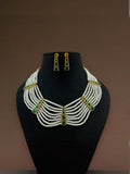 Ishhaara Green Sabyasachi Inspired Pearl Necklace With Earrings