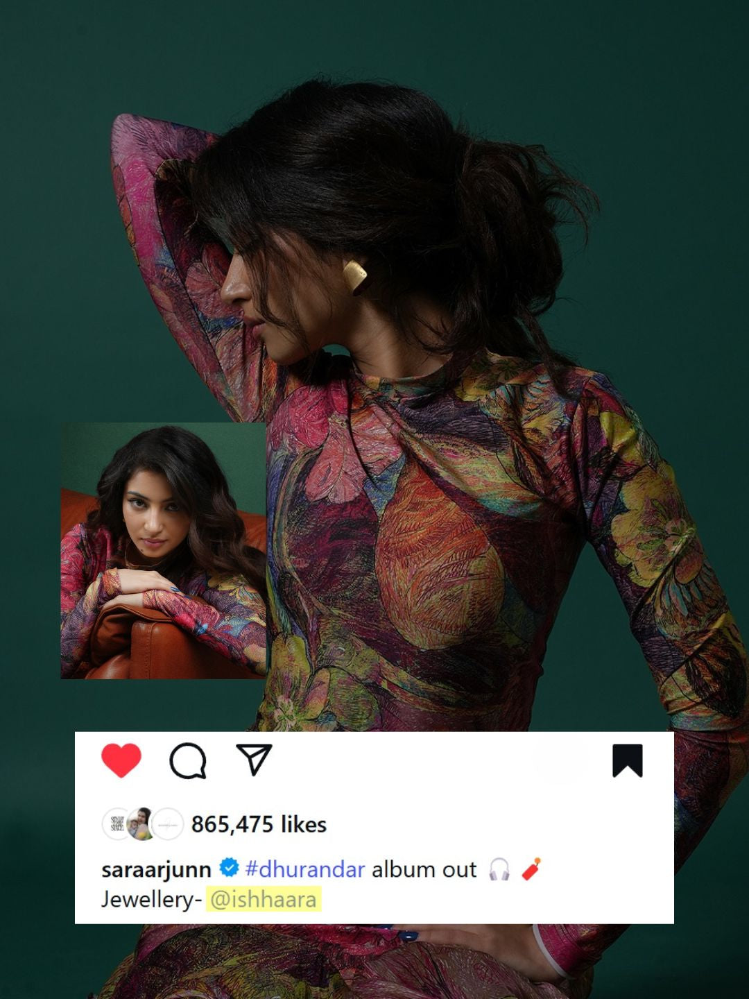 Ishhaara Green Sara Arjun In Golden Prism Earrings