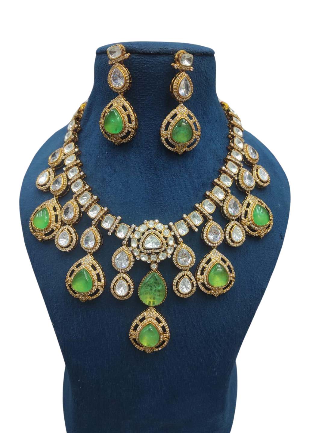 Ishhaara Red Semi Precious Stone Studded Bridal Necklace