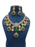 Ishhaara Green Semi Precious Stone Studded Bridal Necklace