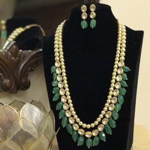 Ishhaara Simple Moti Kundan Line Set